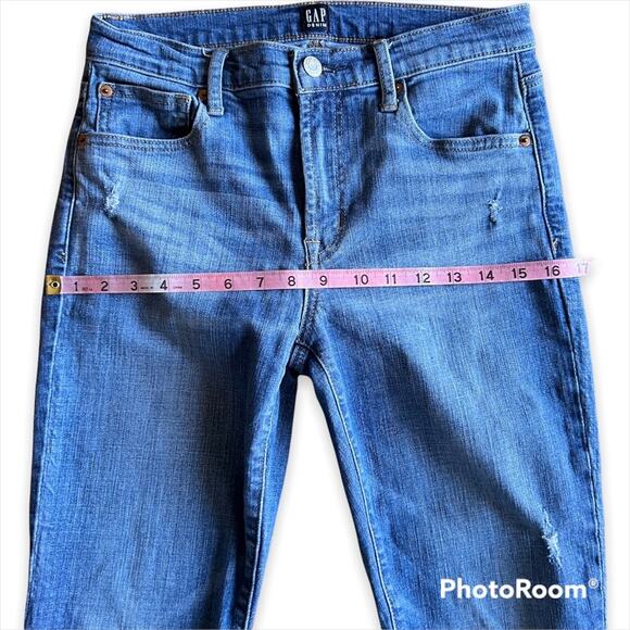 Gap True Skinny Ankle Jeans In Medium Destroy- Size 28R - Picture 8 of 13